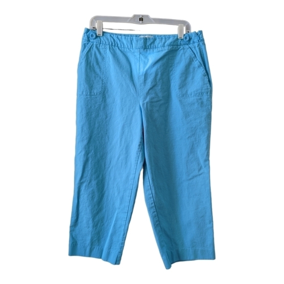 TALBOTS turquoise stretch capris, size 14 - Picture 1 of 4